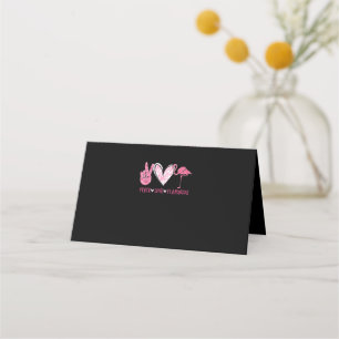 Peace Love Flamingo   Flamingo Lover Place Card