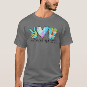 Peace Love Flip Flops Beach Vibes Summer Vacation T-Shirt