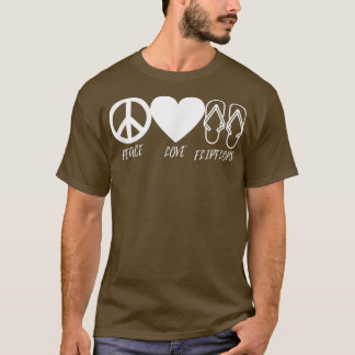 Peace Love Flip Flops Hippie Summer Vacation  T-Shirt