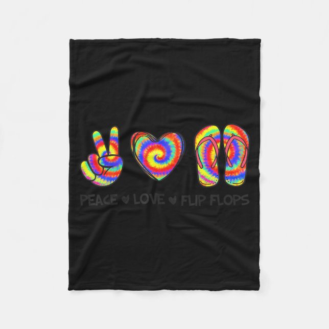 Peace Love Flip Flops - Summer Flip Flops Vacation Fleece Blanket (Front)