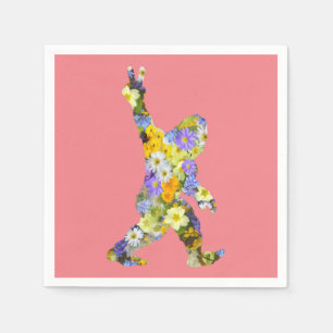 Peace Love Floral Bigfoot Napkin