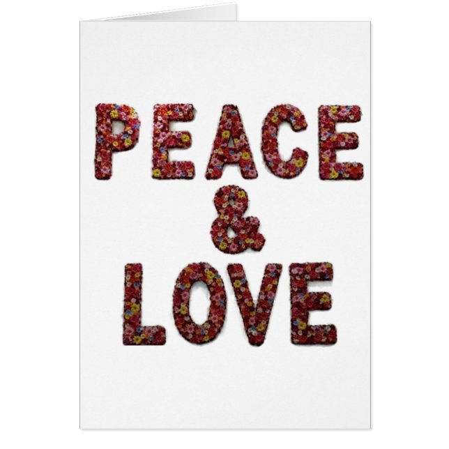 Peace & Love Flower Christmas Holiday Card (Front)
