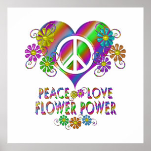Peace Love Flower Power Poster