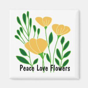 Peace Love Flowers Magnet