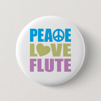 Peace Love Flute 6 Cm Round Badge