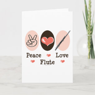 Peace Love Flute Greeting Card