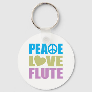 Peace Love Flute Key Ring