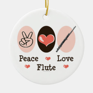 Peace Love Flute Ornament