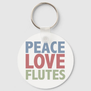Peace Love Flutes Key Ring
