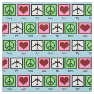 Peace Love Fly - Aeroplane Fabric