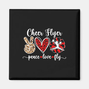 Peace Love Fly Cheer Flyer Cheerleader Flyer Magnet