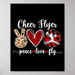 Peace Love Fly Cheer Flyer Cheerleader Flyer Poster