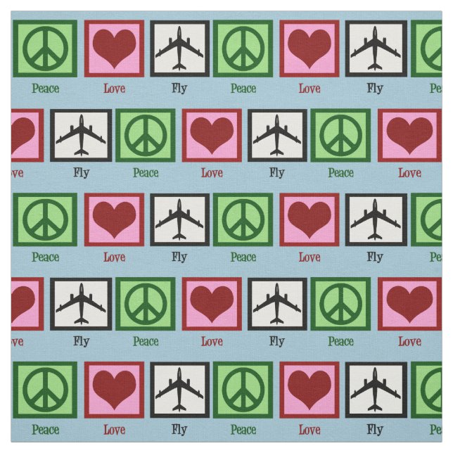 Peace Love Fly Fabric (Swatch)