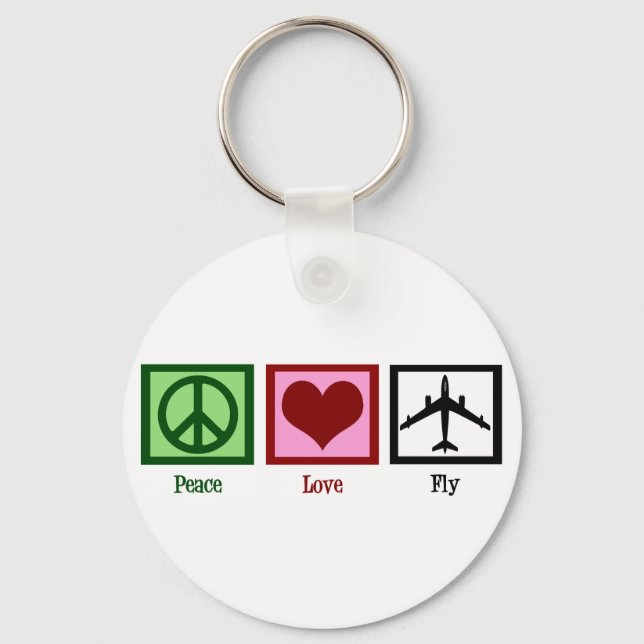 Peace Love Fly Key Ring (Front)
