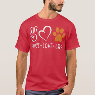 Peace Love Fo Red Labs Labrador Lab Mum Valentines T-Shirt