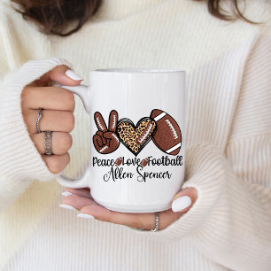 Peace, Love, Football Coffee Mug