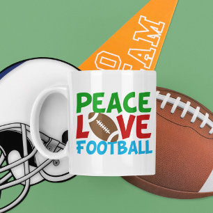 Peace Love Football Coffee Mug
