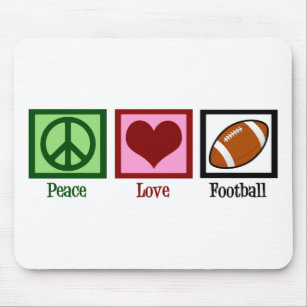 Peace Love Football Mouse Mat