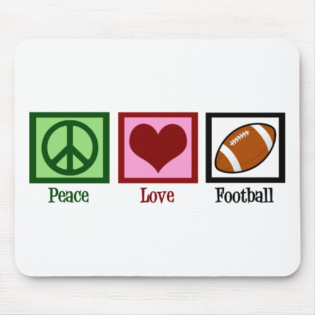 Peace Love Football Mouse Mat (Front)