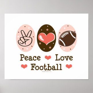 Peace Love Football Poster Print