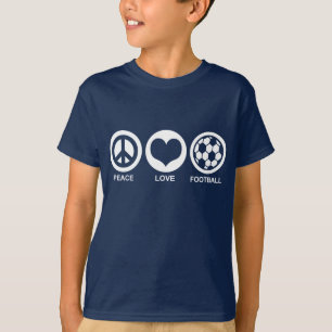 Peace Love Football (soccer) T-Shirt