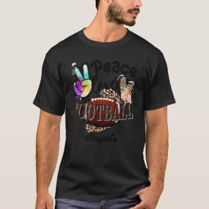 Peace Love Football Yaya Life Mum Grandma Leopard T-Shirt