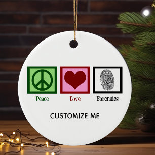 Peace Love Forensics Custom Crime Scene Expert Ceramic Tree Decoration
