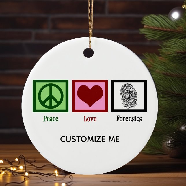 Peace Love Forensics Custom Crime Scene Expert Ceramic Tree Decoration (Creator Uploaded)