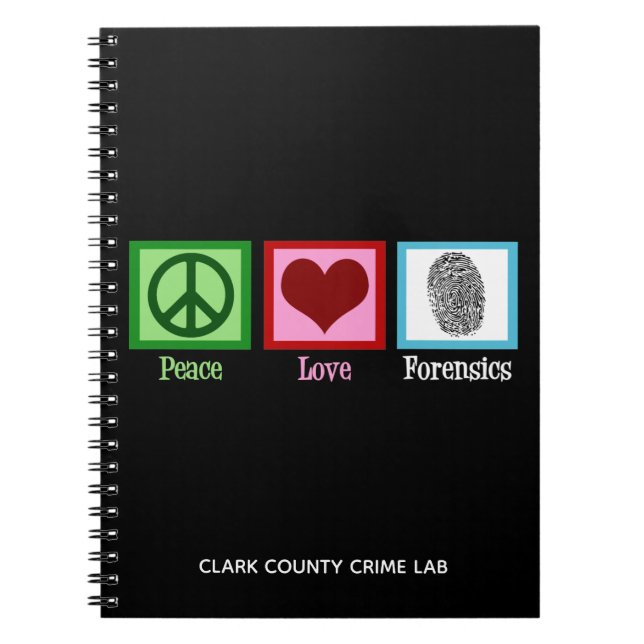 Peace Love Forensics Department Forensic Lab Notebook (Front)