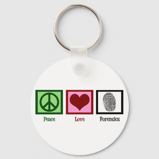 Peace Love Forensics Key Ring (Front)