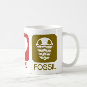 PEACE, LOVE, FOSSIL COFFEE MUG