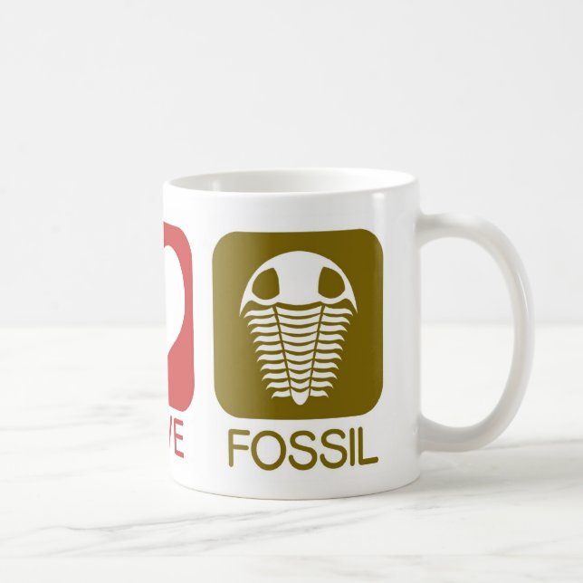 PEACE, LOVE, FOSSIL COFFEE MUG (Right)