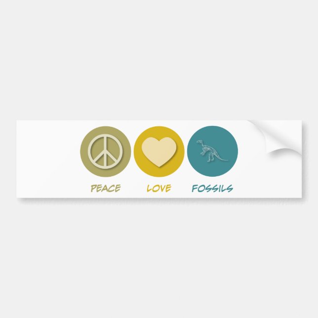 Peace Love Fossils Bumper Sticker (Front)
