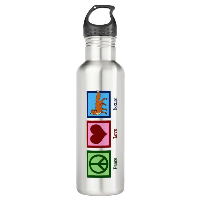 Peace Love Foxes 710 Ml Water Bottle (Front)