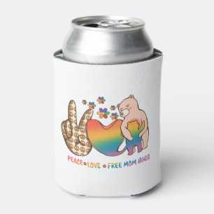 Peace, Love, Free Mum Hugs - LGBTQ+ Pride Design Can Cooler