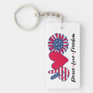Peace. Love. Freedom. Acrylic Keychain