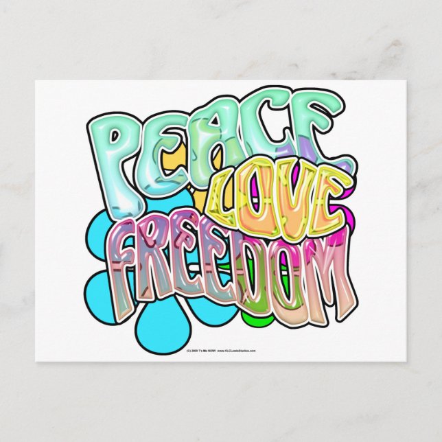 Peace Love Freedom Postcard (Front)