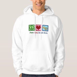 Peace Love French Horn Hoodie