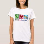 Peace Love French Horn T-Shirt<br><div class="desc">A cute French horn player Christmas gift for a band member in the orchestra. Peace Love French Horn.</div>