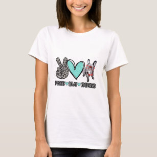 Peace Love Frenchie Dog for Men and Women Who Love T-Shirt