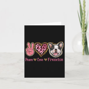 Peace Love Frenchie Fun Dog Mum Mothers Day Card