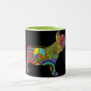 "Peace Love & Frenchies" Pop Art Mug