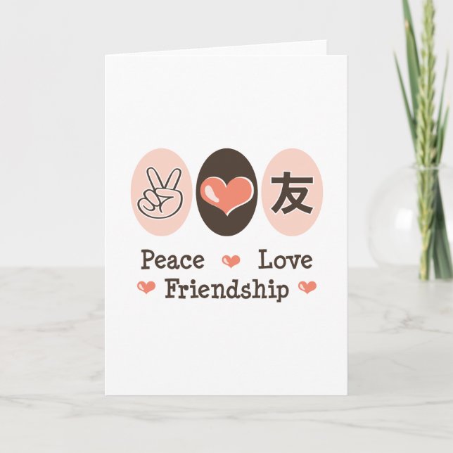 Peace Love Friendship Greeting Card (Front)