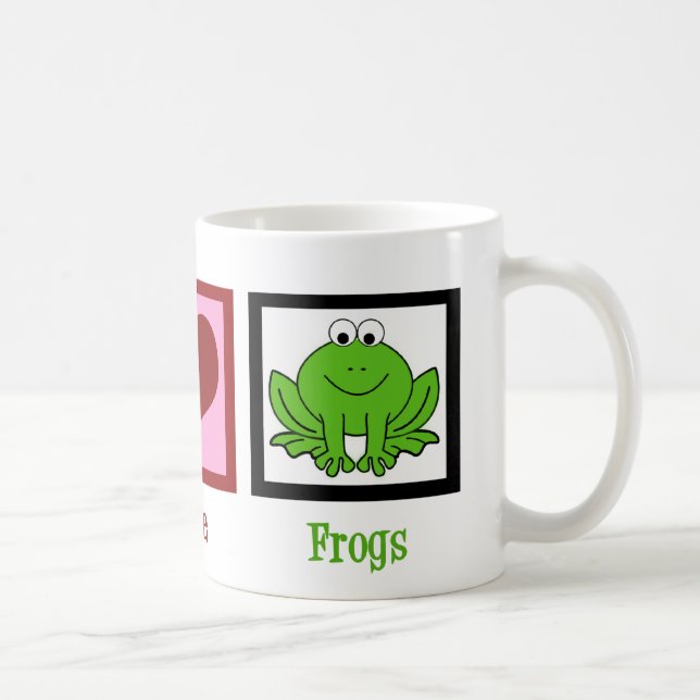 Peace Love Frogs Coffee Mug (Right)