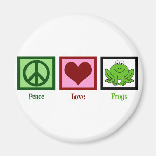Peace Love Frogs Magnet