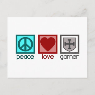 Peace Love Gamer Postcard