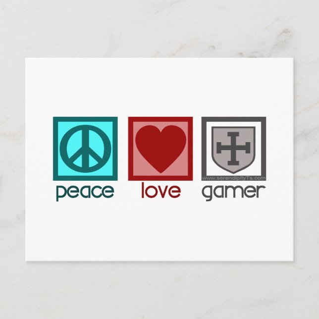 Peace Love Gamer Postcard (Front)
