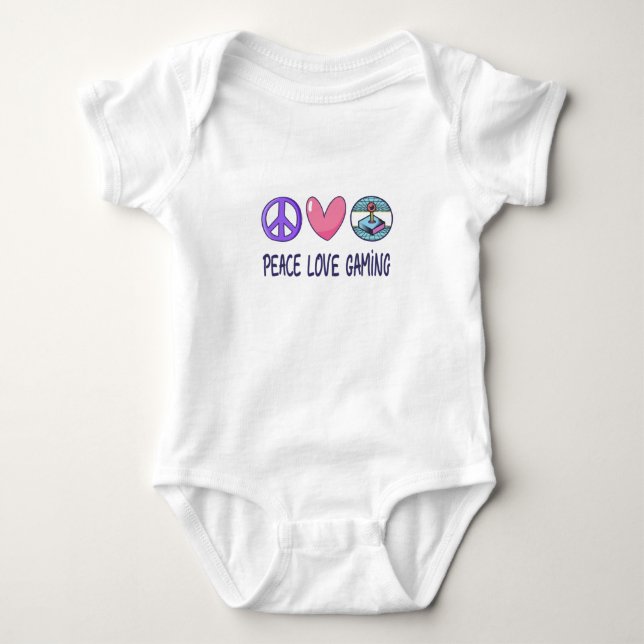Peace Love Gaming Baby Bodysuit (Front)