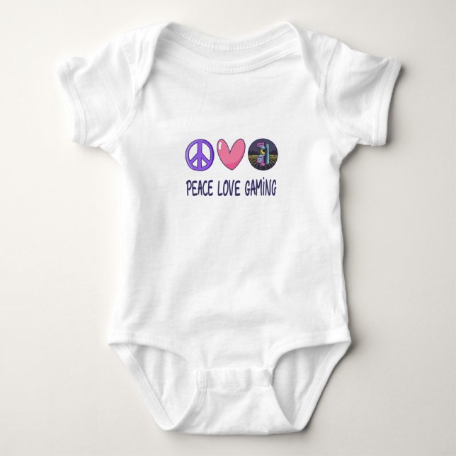 Peace Love Gaming Baby Bodysuit (Front)