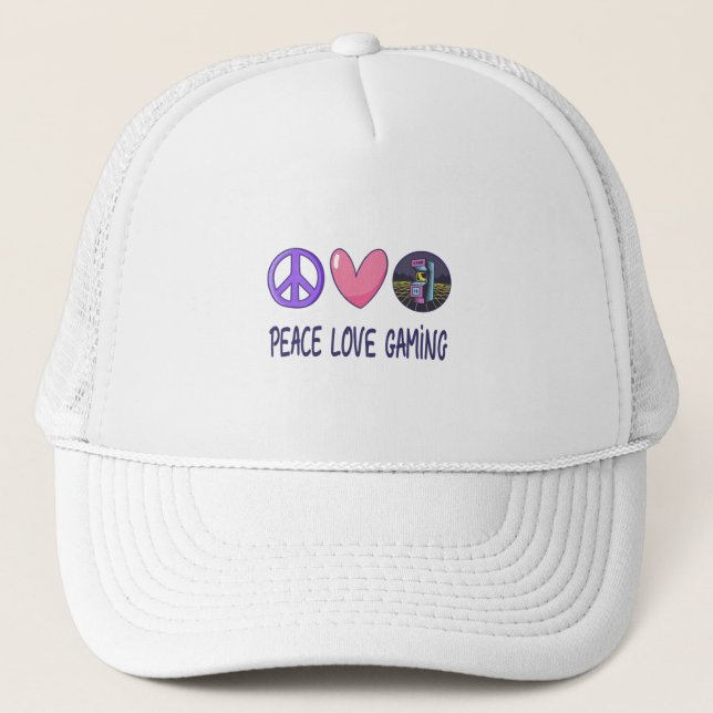 Peace Love Gaming Trucker Hat (Front)